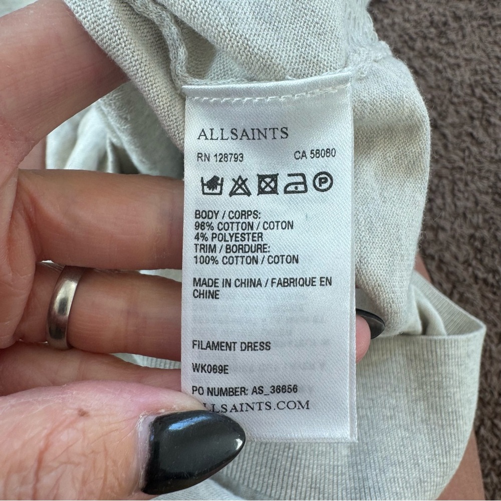 2 FOR $20 ALL SAINTS FILAMENT SLEEVELESS SWEATER DRESS OVERSIZED NATURAL 2 $100 - Picture 5 of 10